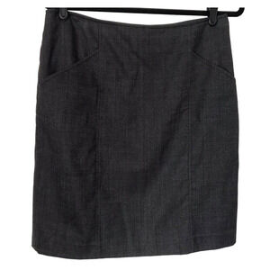 Theory Black Light Wool Straight Pencil Stretch Skirt With Pockets Size 10